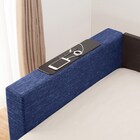 シングルフロアベッド2台セット+クッションキャビネット2個 ネイビー(棚・コンセント×2) 5枚目画像