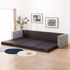 シングルフロアベッド3台セット+クッションキャビネット2個(グレー) 4枚目画像