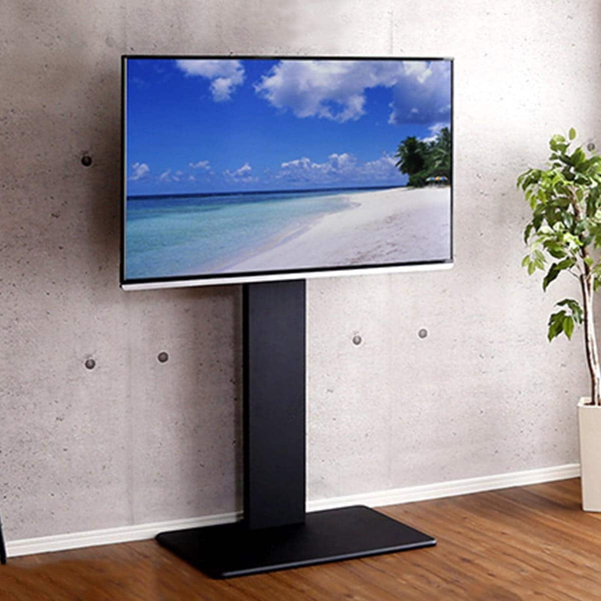 お部屋広々!首振り壁寄せテレビスタンド