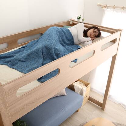 昇り降りらくらく 階段付き木目調ロフトベッド(NA)通販 | ニトリネット  