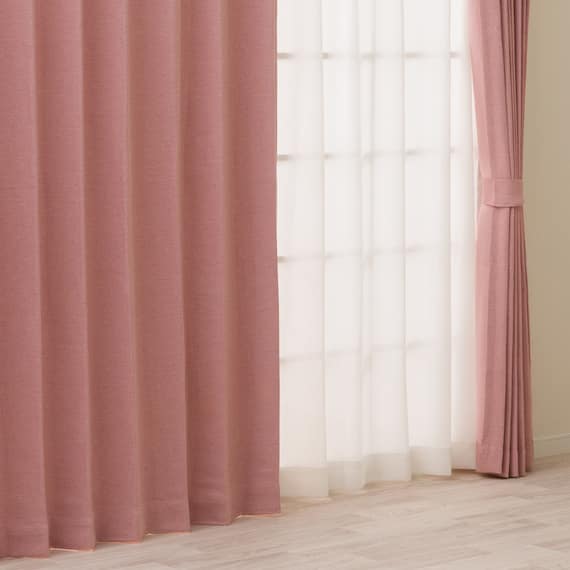 【一人暮らし・寝室に】外から見えにくいミラーレース付 遮光2級・遮熱カーテン4枚セット( エコオアシス ローズ 150X200cmセット) 1枚目画像