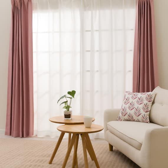 【一人暮らし・寝室に】外から見えにくいミラーレース付 遮光2級・遮熱カーテン4枚セット( エコオアシス ローズ 150X200cmセット) 2枚目画像