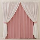 【一人暮らし・寝室に】外から見えにくいミラーレース付 遮光2級・遮熱カーテン4枚セット( エコオアシス ローズ 150X200cmセット) 3枚目画像