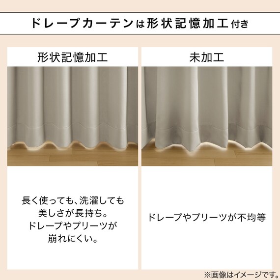 【一人暮らし・寝室に】外から見えにくいミラーレース付 遮光2級・遮熱カーテン4枚セット(エコオアシス イエロー 100X135cmセット) 11枚目画像