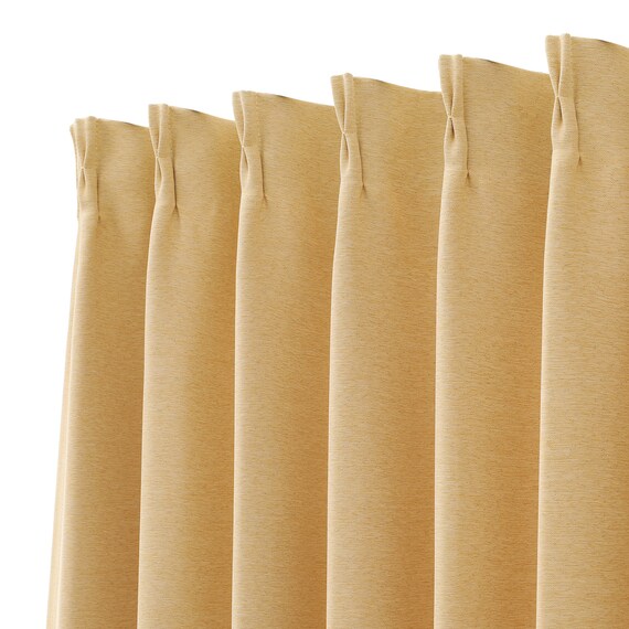 遮光2級・遮熱カーテン&遮熱・ミラーレース4枚セット( イエロー 100X215cmセット) 13枚目画像