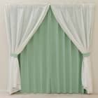 【一人暮らし・寝室に】外から見えにくいミラーレース付 遮光2級・遮熱カーテン4枚セット( エコオアシス グリーン 100X220cmセット) 3枚目画像