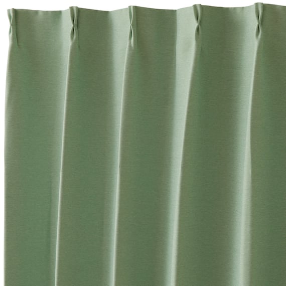 【一人暮らし・寝室に】外から見えにくいミラーレース付 遮光2級・遮熱カーテン4枚セット( エコオアシス グリーン 100X220cmセット) 16枚目画像