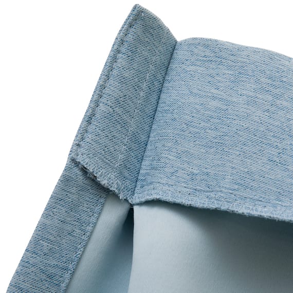 【一人暮らし・寝室に】外から見えにくいミラーレース付 遮光1級・遮熱カーテン4枚セット(エコオアシス ブルー 100X110cmセット) 17枚目画像