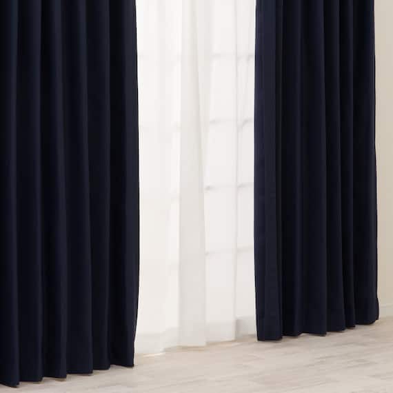 【一人暮らし・寝室に】外から見えにくいミラーレース付 遮光1級・遮熱カーテン4枚セット(エコオアシス ネイビー 100X178cmセット) 14枚目画像