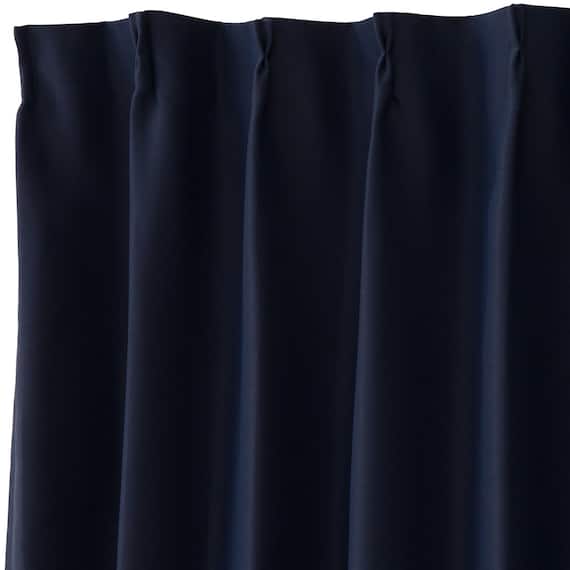 【一人暮らし・寝室に】外から見えにくいミラーレース付 遮光1級・遮熱カーテン4枚セット(エコオアシス ネイビー 100X178cmセット) 15枚目画像