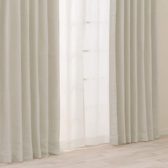 【一人暮らし・寝室に】外から見えにくいミラーレース付 遮光2級・遮熱カーテン4枚セット(エコオアシス ホワイト 100X185cmセット) 14枚目画像