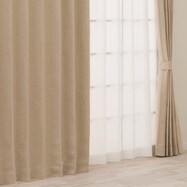 遮光2級･遮熱カーテン＆遮熱･ミラーレース4枚セット(エコオアシス ベージュ 100X185cmセット)