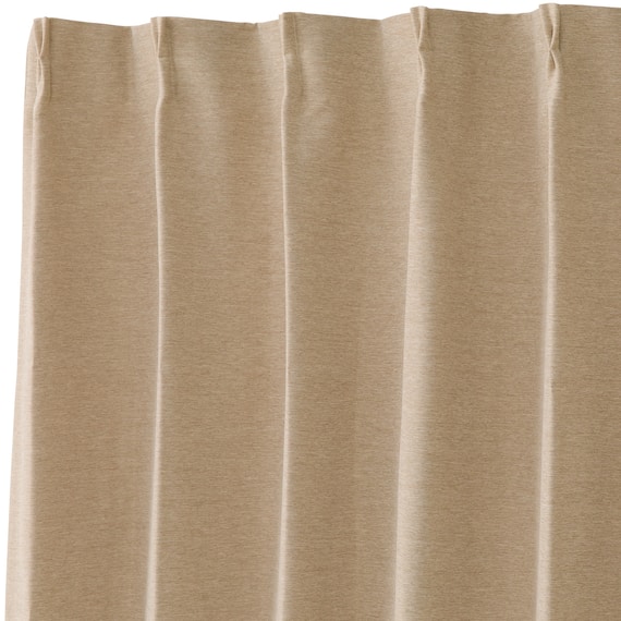 【一人暮らし・寝室に】外から見えにくいミラーレース付 遮光2級・遮熱カーテン4枚セット( エコオアシス ベージュ 100X215cmセット) 16枚目画像