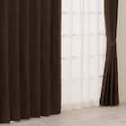 【一人暮らし・寝室に】外から見えにくいミラーレース付 遮光1級・遮熱カーテン4枚セット( エコオアシス ダークモカ 150X190cmセット) 1枚目画像