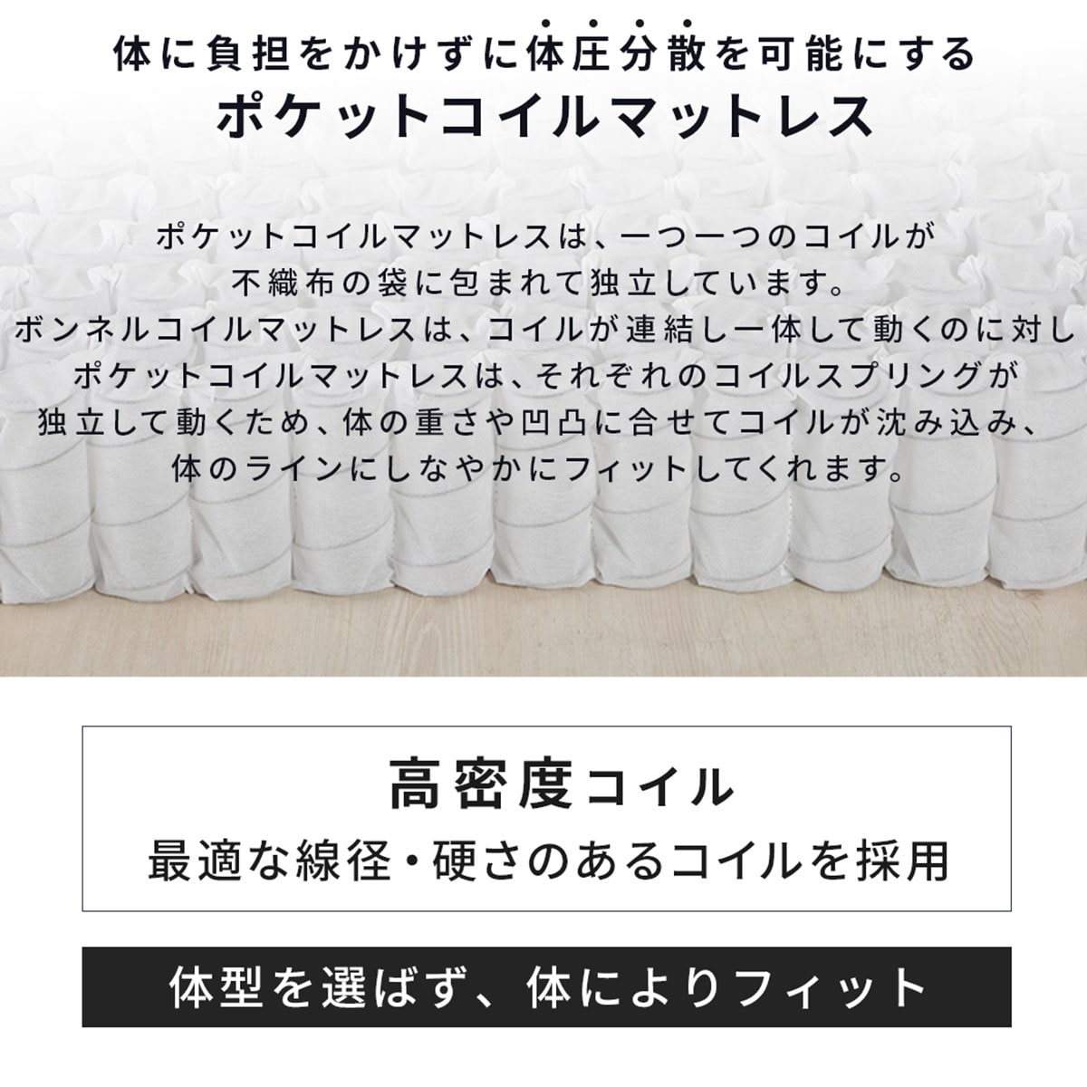 ニトリ シングル ポケットコイルマットレス (RRS 厚さ21cm) シングル ポケットコイルマットレス (RRS 厚さ21cm) | ニトリネット