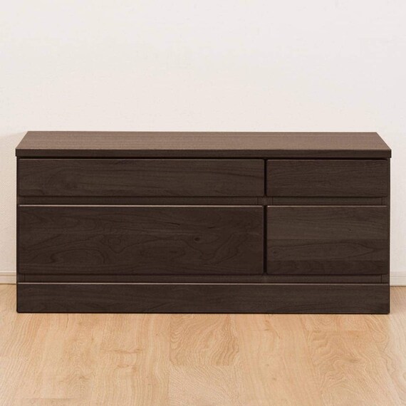 組み合わせて使えるリビングボード (チェスト 幅90cm) / ロータイプ (DBR) 1枚目画像