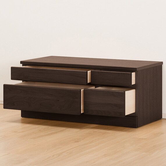 組み合わせて使えるリビングボード (チェスト 幅90cm) / ロータイプ (DBR) 2枚目画像