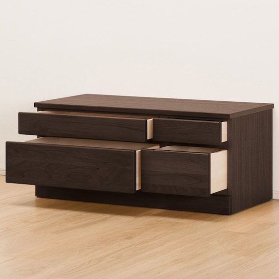 組み合わせて使えるリビングボード (チェスト 幅90cm) / ロータイプ (DBR) 2枚目画像