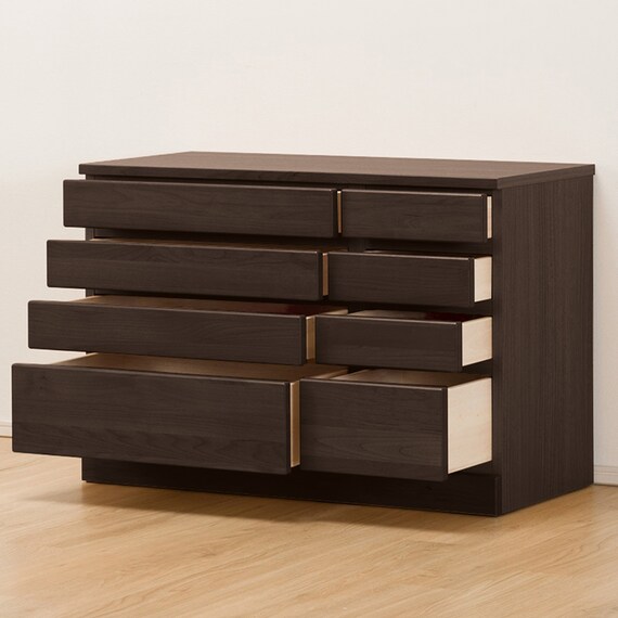 組み合わせて使えるリビングボード (チェスト 幅90cm) / ハイタイプ (DBR) 2枚目画像