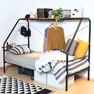 空間活用 巣ごもりパイプベッド(棚1段タイプ)