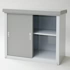 スチール収納庫 幅93cm(グレー 高さ84cm) 2枚目画像