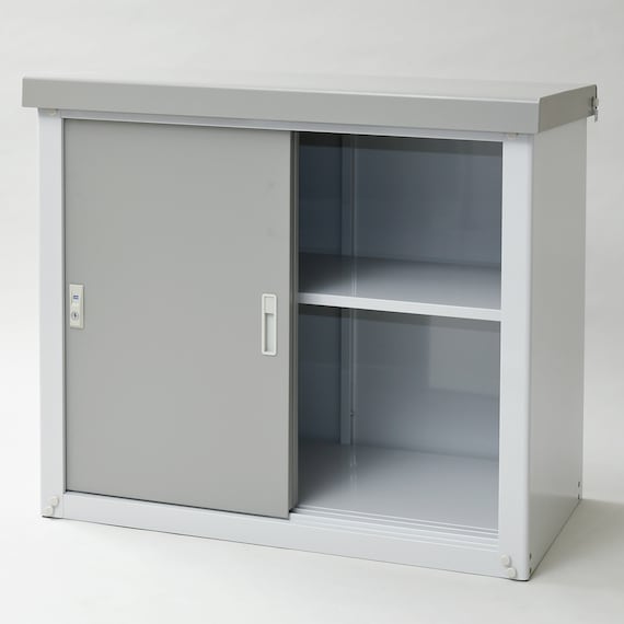 スチール収納庫 幅93cm(グレー 高さ84cm) 2枚目画像