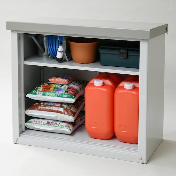 スチール収納庫 幅93cm(グレー 高さ84cm) 4枚目画像