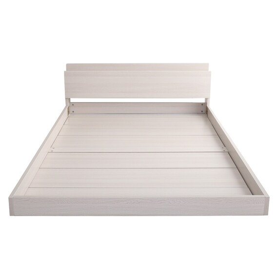 宮・コンセント付き北欧調フロアベッドフレーム(S WH) 12枚目画像