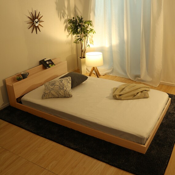 宮・コンセント付き北欧調フロアベッドフレーム(S OAK) 13枚目画像