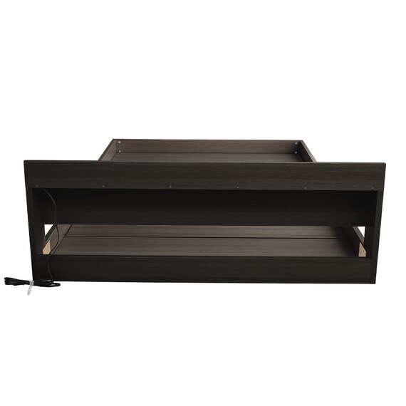 宮・コンセント付き北欧調フロアベッドフレーム(S DBR) 11枚目画像