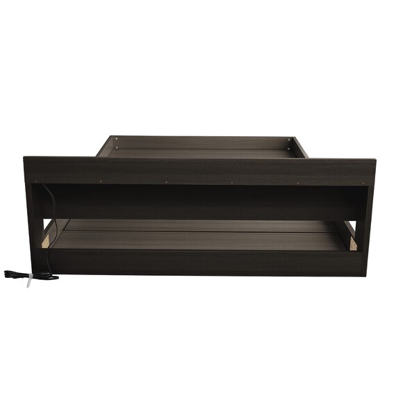 宮・コンセント付き北欧調フロアベッドフレーム(S DBR) 16枚目画像