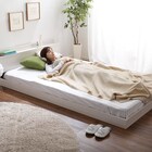 宮・コンセント付き北欧調フロアベッドフレーム(SD WH) 4枚目画像