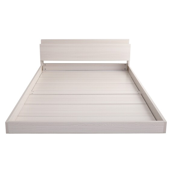 宮・コンセント付き北欧調フロアベッドフレーム(SD WH) 9枚目画像