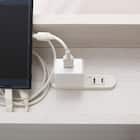 宮・コンセント付き北欧調フロアベッドフレーム(SD WH) 10枚目画像