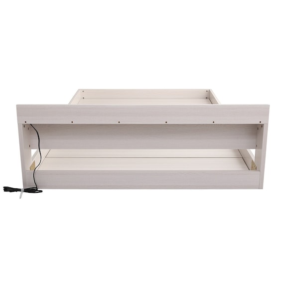 宮・コンセント付き北欧調フロアベッドフレーム(SD WH) 14枚目画像