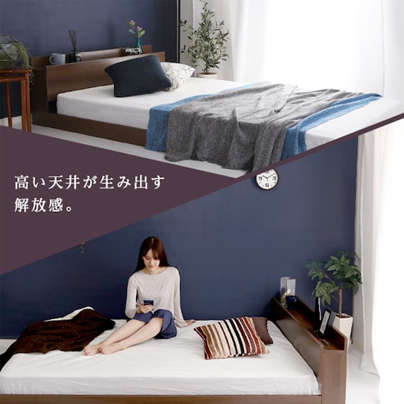 宮・コンセント付き北欧調フロアベッドフレーム(SD WAL) 2枚目画像