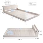 宮・コンセント付き北欧調フロアベッドフレーム(D WH) 18枚目画像