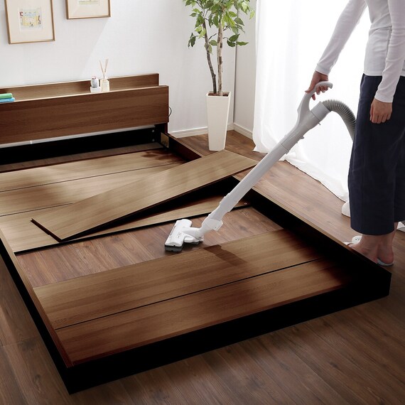 宮・コンセント付き北欧調フロアベッドフレーム(D WAL) 16枚目画像