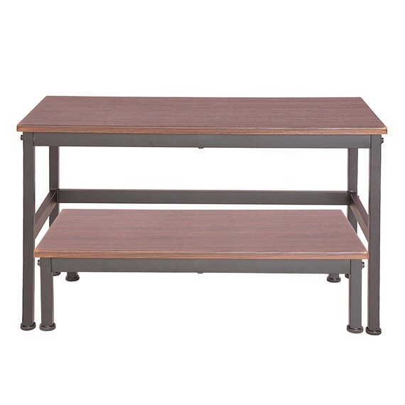 玄関ベンチ&踏み台 (ダークブラウン) 2枚目画像