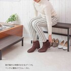 玄関ベンチ&踏み台 (ダークブラウン) 4枚目画像