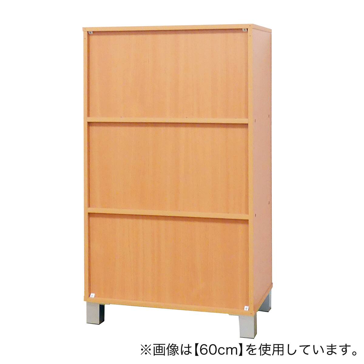 ナチュラルな木目調のシューズボックス（オープンタイプ 幅60cm