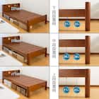 3段階高さ調整 頑丈棚付きダブルすのこベッドフレーム 耐荷重600kg(MBR) 8枚目画像