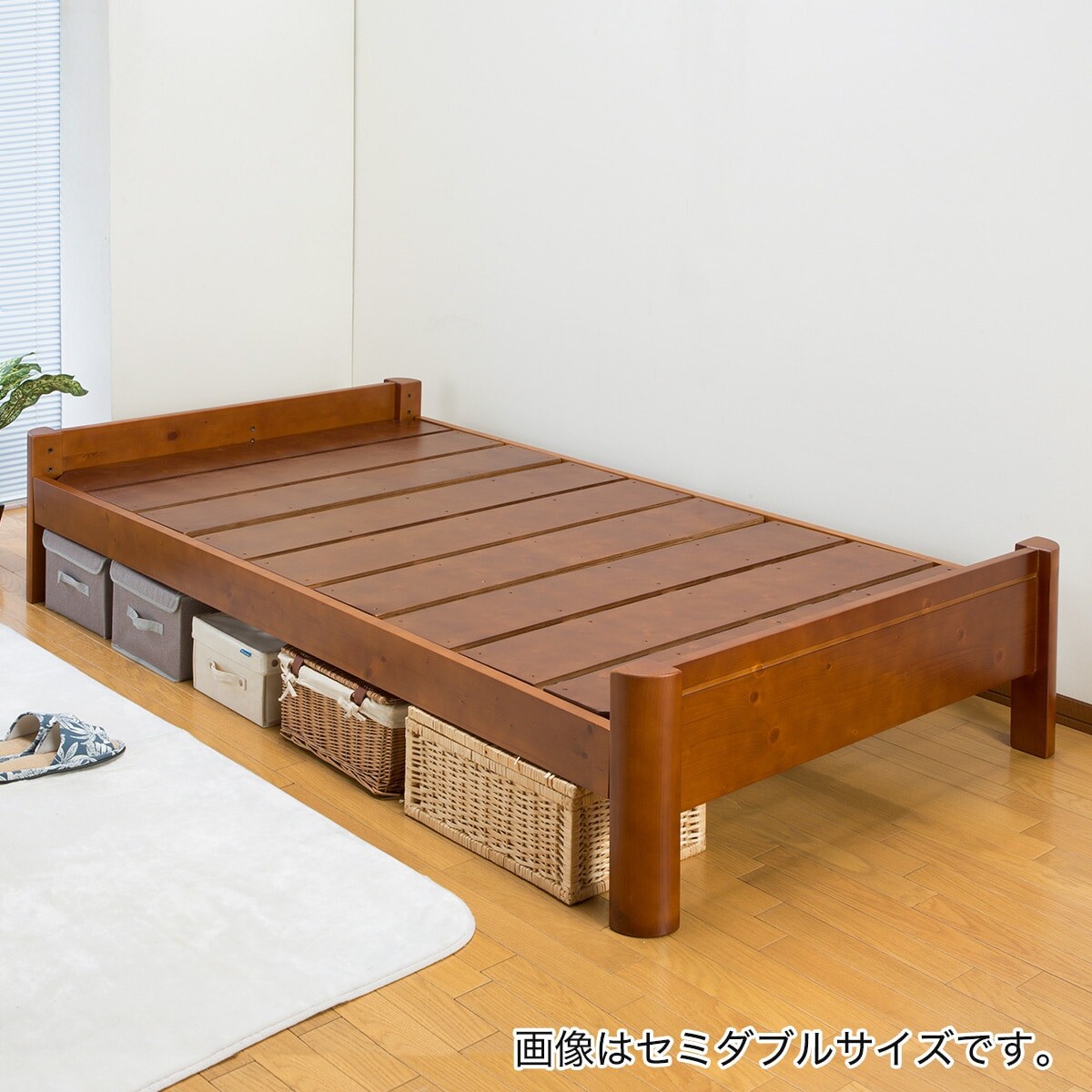 ダブル3段階高さ調整 頑丈ヘッドレスすのこベッドフレーム(MBR