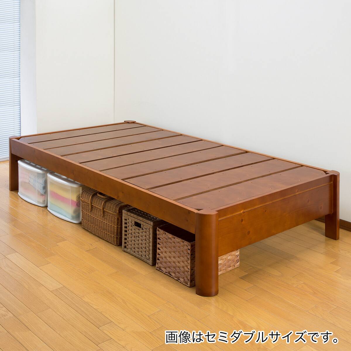 ダブル3段階高さ調整 頑丈ヘッドレスすのこベッドフレーム(MBR