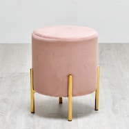 ベロア調 円柱型スツール