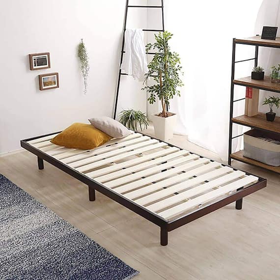 天然木3段階高さ調整 脚付きすのこベッド(S DBR) 1枚目画像