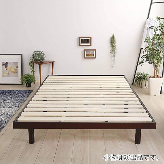 天然木3段階高さ調整 脚付きすのこベッド(SD DBR) 1枚目画像