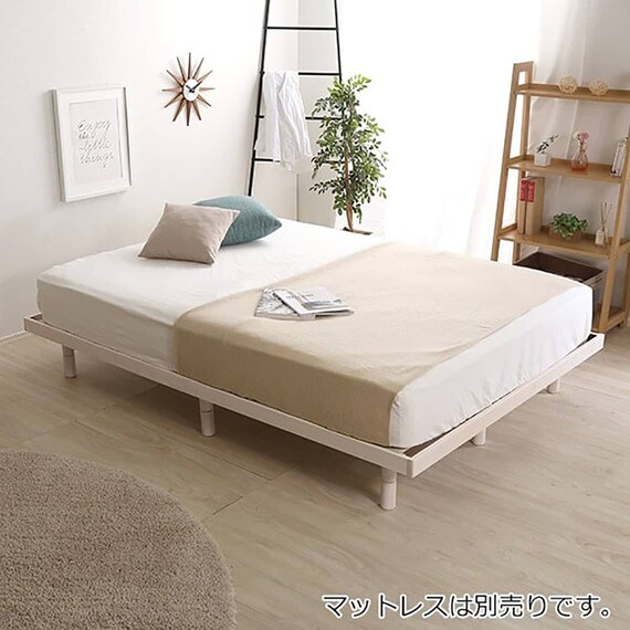 天然木3段階高さ調整 脚付きすのこベッド(D WW) 1枚目画像