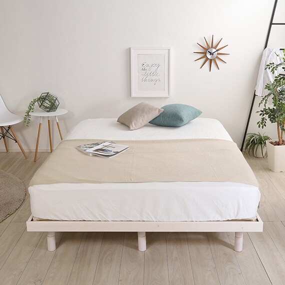 天然木3段階高さ調整 脚付きすのこベッド(D WW) 2枚目画像