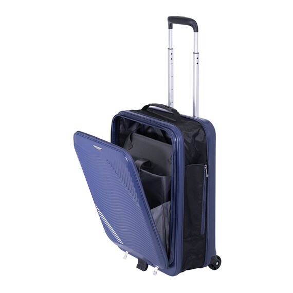 フロントオープン折りたたみキャリーケース38L(マットアッシュネイビー) 3枚目画像